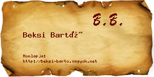 Beksi Bartó névjegykártya